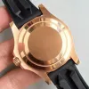 Zegarek męski gumowy pasek 40 mm Rose złoto automatyczny ruch mechaniczny zegarki ze stali nierdzewnej dla męskiej zegarek bez pudełka