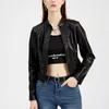 Femmes cuir femmes Moto Biker Rivet veste à glissière 2023 Faux printemps automne manteau Femme Chaqueta Mujer noir mode PU