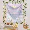 Tapisserier Sun and Moon Landscape Tapestry Wall Hanging Bohemian Celestial Hippie Carpets estetic Room Decor