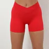 Active Shorts Candy Color Cross midja Yoga Scrunch Bubooty Tights Women Fitness Sport Pants Compression Training Athletic