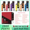 Oryginalne QST Puff Flex 2800 Puffs E Zestawy do dyspozycji papierosów 2% 5% 2800 Puffs 8 ml Prefilled 28 smaków
