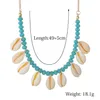 Colliers de perles de coquillage de cauris vert blanc collier de déclaration de perles femmes coquillages de mer surf fille bijoux de plage boho cadeaux d'été 242u