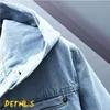 Mens Jackets Spring Autumn Hooded Denim Jacket Hip Hop Jeans Coat Retro Jean Street Casual Bomber Outerwear Hoodies 231018