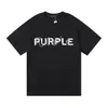 Purple Brand 2023ss T-Shirts, farbig bedruckte Baumwolle, lockeres, lässiges Herren- und Damen-Kurzarm-T-Shirt