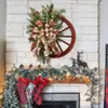 Guirnaldas de flores decorativas 1/2 piezas corona de Navidad guirnalda de Navidad artificial para puerta DIY colgante de pared ambiente de árbol de Navidad decoración navideña 231019