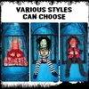 Halloween Toys Halloween Skeleton Prisoner Caged Scary Horror Blinking Light Toys Sound Doll Scary Talk Ghost Prisoner Decor House Party Props 231019