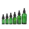 Green Glass Liquid Reagent Pipette Bottles Eye Droppers Aromatherapy 5ml-100ml Essential Oils Perfumes bottles wholesale free DHL Lkppa