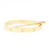 Brazalete de amor Brazalete de oro de 18 quilates Nunca se desvanece Tamaño 15-22 con bolsa para el polvo con destornillador Regalo de marca de lujo de alta calidad para novia pareja253j