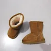 Botas Botas de nieve de invierno para niños Cuero de vaca genuino Moda para niñas Niños Piel Botas de invierno cálidas Zapatos de bebé Tamaño 21-35 Zapatos para niños 231018