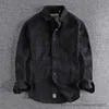 Мужские куртки, весна 2023, новинка цвета хаки, однотонная рабочая рубашка в стиле ретро, мужская трендовая куртка с объемным карманом R231019