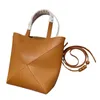 Designer quebra-cabeça dobrável bolsa feminina bolsa de um ombro crossbody sacos de couro genuíno senhora dobrável tote tamanho 39 ou 25 ou 21 cm