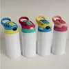 FedEx DIY Cup Sublimación 12oz Watter Botella de acero inoxidable Sippy Cup Tazas de paja Buena calidad para niños NFXJU