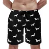 Men's Shorts Wiener Dog Print Board Dachshund Silhouette Beach Short Pants High Quality Males Classic Design Swimming TrunksM2276