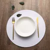 Table Mats 1pc Round Placemat Weave PP Dining Napkin Bowl Pad El Cutlery Decoration Tray Mat Braided Style