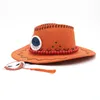 Japanese Anime Cowboy Hat Orange One Piece Style Cartoon Sun Hat Cosplay Hats For Men And Women