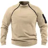 Stand Collar men's sweater spring loose solid color outdoor warm breathable tactical men's jacket PF