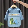 Hair Accessories Baby Bib Waterproof Long Sleeve Solid Color Apron With Sleeves For Little Boys Girl Feeding