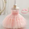 Girl's Dresses Baby Girls Dress Summer Cute Bownot Princess Birthday Party 1 Year Tutu Gown Toddler Infant Christening ClothingGirl's