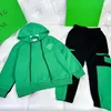 Conjunto de moletom e calça infantil BVS, conjunto compacto de cashmere preto PARAKEET Stadium verde moda menina meninos roupas