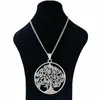 Pendant Necklaces 1 X Tibetan Silver Hollow Open Large Big Tree Round Pendants Adjustable Length Long Link Chain Jewelry Choker