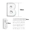 1300pc lot 10mm Plain Slide letter A-Z silver color chrome diy charms English alphabet fit for 10MM leather wristband keychains2915