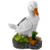 Night Lights Ornaments Garden Decors Gene Decoration Resin Duck Figurine Statue White Craft Solar Power Lawn