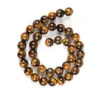 144 pièces / lot de perles en pierre naturelle de 8 mm, œil de tigre jaune, perles rondes en vrac pour la fabrication de bijoux à faire soi-même, 268z