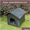 Kennels Pens Cat House avec toit en toile imperméable épaissie nid résistant au froid Kitty abri grotte tente pour chien de compagnie cabine livraison directe Ho Dhy7V