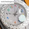 Bewegingshorloge Schoon staal Volledig 904l diamanten horloge Roestvrij 42 mm Automatisch polshorloge Mechanische damespolshorloges De l