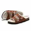 Hausschuhe Große Größe 35-43 Nubukleder Kork Schuhe Frauen/Männer Hausschuhe Winter Pelz Rutschen Femme Pantuflas Clogs Sandalen Wolle Loafer 231019