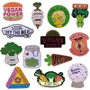 Pins broszki wegańskie szpilki szkliwa Kolekcja Peach Crystal Ball Broccoli marchewka warzywa wegetariańska odznaka kreskówka 1999t