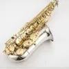 Helt ny Alto Saxophone WO37 Nickel Plated Gold Key Professional Super Play B Flat Sax Mouthpiece With Case and Accessories