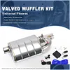 Stainless Steel Single Exhaust Muffler 2.5 Inch 3 3.5 In/Out Tip On Dump Vae Cutout With Wireless Remote Controller Set Drop Deliver