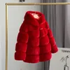 Jackets 2-10 Years Kid Girls Faux Fur Coat Clothing Autumn Winter Children's Cotton-Padded Imitation Jacket TZ292