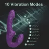 Vibradores Strapon Strapon Vibrador con control remoto para mujeres Parejas lesbianas GSpot DoubleEnded Juguetes sexuales para adultos 10 modos 231018