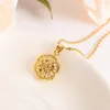 Solid Gold Filled vintage flower rose Jewelry sets Pendant Necklaces Women African Jewelry wedding bridal charms party mother245H