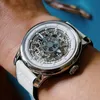 Montres-bracelets 40mm Code mystère importé automatique squelette mouvement mécanique montre pour hommes de luxe hypoallergénique lumineux étanche