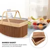 Dinnerware Sets Outdoor Picnic Basket Bamboo Snack Storage Container Decorative Ware Fruit Packing Rustic