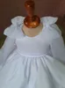 2023 White Ball Gown Flower Girl Dresses Ball Gown Satin Short Tutu Vintage Little Girl Peageant Dress Gowns ZJ418