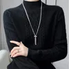 Camisolas femininas Autumn Winter Women Cashmere Sweater Fashion Fashion Casual Half Collar Thread