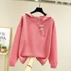 Felpe con cappuccio da donna Oversize Harajuku 2023 Autunno Donna Arco con paillettes Felpe con cappuccio Donna Manica intera Pullover Abiti larghi Top Big