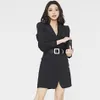 Casual Dresses Zawfl 2021 Autumn Vintage Ruffles Patchwork Blazer Vestidos Office Work Single Breasted Mini Full Sleeve BodyCon2358