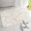 Bath Mats Inyahome for Bathroom Luxury White and Gold Non Slip Soft Rug Absorbent Decor Kitchen Indoor 231019