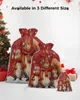 Décorations de Noël Flocon de neige de Noël Aquarelle Écureuil Porte-cadeaux Cordon Sac de bonbons Ornements de vacances Sac cadeau Porte-emballages de Noël 231019