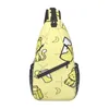 Duffel Påsar Banana Meow Design bröstväska personifierad med dragkedja Mesh Gift Cross Customizerbar