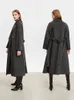 Womens Wool Blends Amii Minimalist Suit Coat Women Trendy Long Loose With Belt Lapel Korean Version Winter Outerwear 12344078 231018