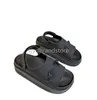 Män kvinnor sandaler hästbitar flatform sandaler lyxiga tjocka botten scuffs strand sommar glid anti glid mörkblå non slip gummi sula tofflor flip flops med låda