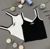 2023LS Vêtements de créateurs Femmes Débardeur Yoga Slim Fit Col V Camisole tricotée noire et blanche