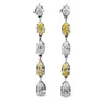Classis Lady Moissanite Diamond Dangle Earring 100% Real 925 스털링 실버 보석 약혼 웨딩 드롭 이어링