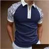 Mens S Summer Golf Shirts For Men Style Short Sleeve Tops With Zipper Lapel Casual Slim Trend Good Costuming Drop Delivery